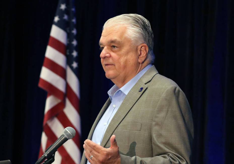 Gov. Steve Sisolak speaks during the Nevada Opioid Response Summit on Wednesday, Aug. 14, 2019, ...