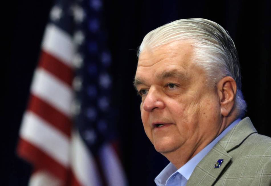 Gov. Steve Sisolak speaks during the Nevada Opioid Response Summit on Wednesday, Aug. 14, 2019, ...