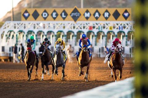 Dortmund with Gary Stevens up wins the Native Diver Stakes at Del Mar Race Track in Del Mar, Ca ...