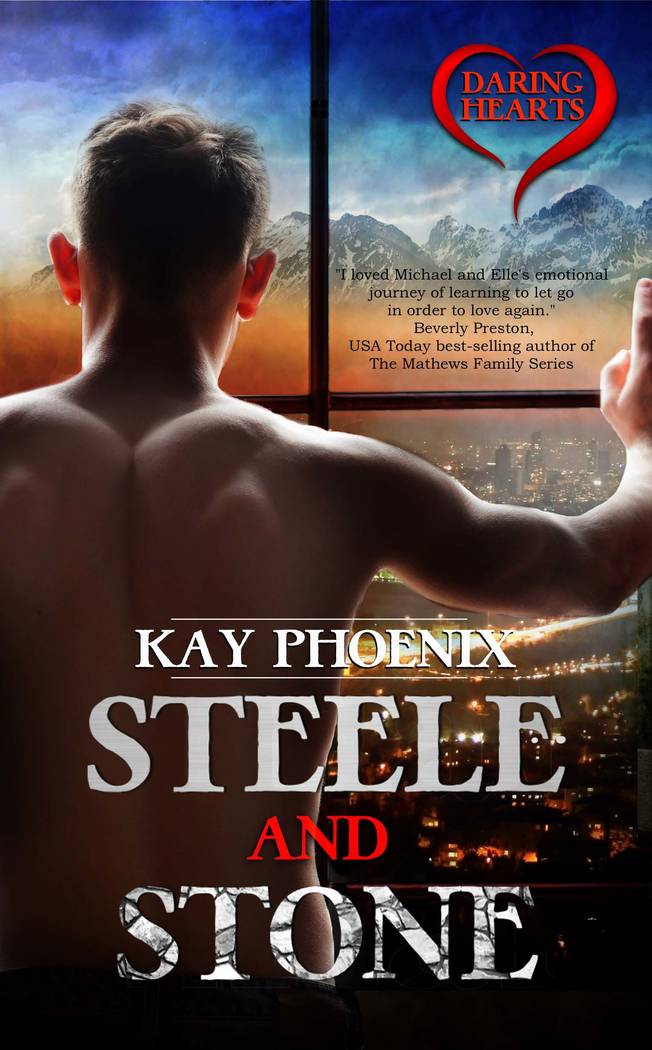 Photo courtesy of Kristina Mull The book cover is shown for "Steele and Stone."