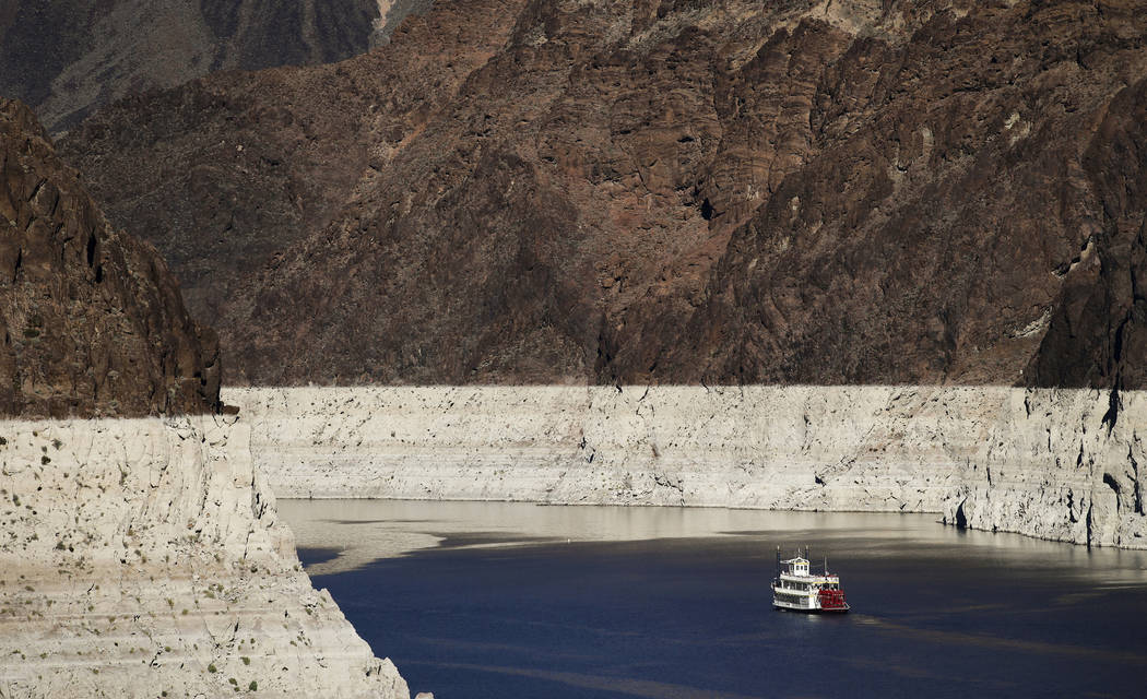 In this Oct. 14, 2015, file photo, a riverboat glides through Lake Mead on the Colorado River a ...