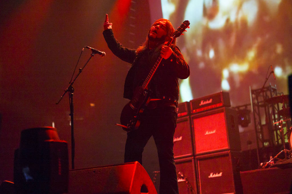 Jus Oborn, of Electric Wizard, performs at the Mandalay Bay Events Center during the Psycho Las ...