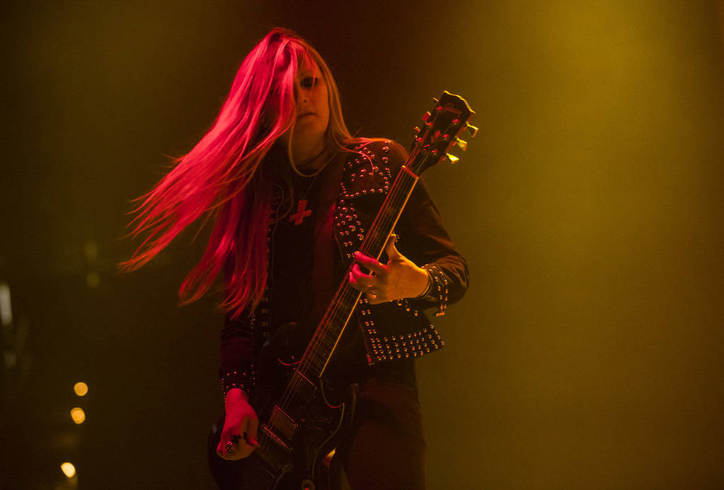 Liz Buckingham, Electric Wizard, performs at the Mandalay Bay Events Center during the Psycho L ...