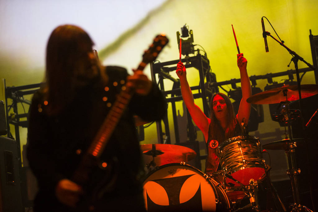 Simon Poole, of Electric Wizard, performs at the Mandalay Bay Events Center during the Psycho L ...