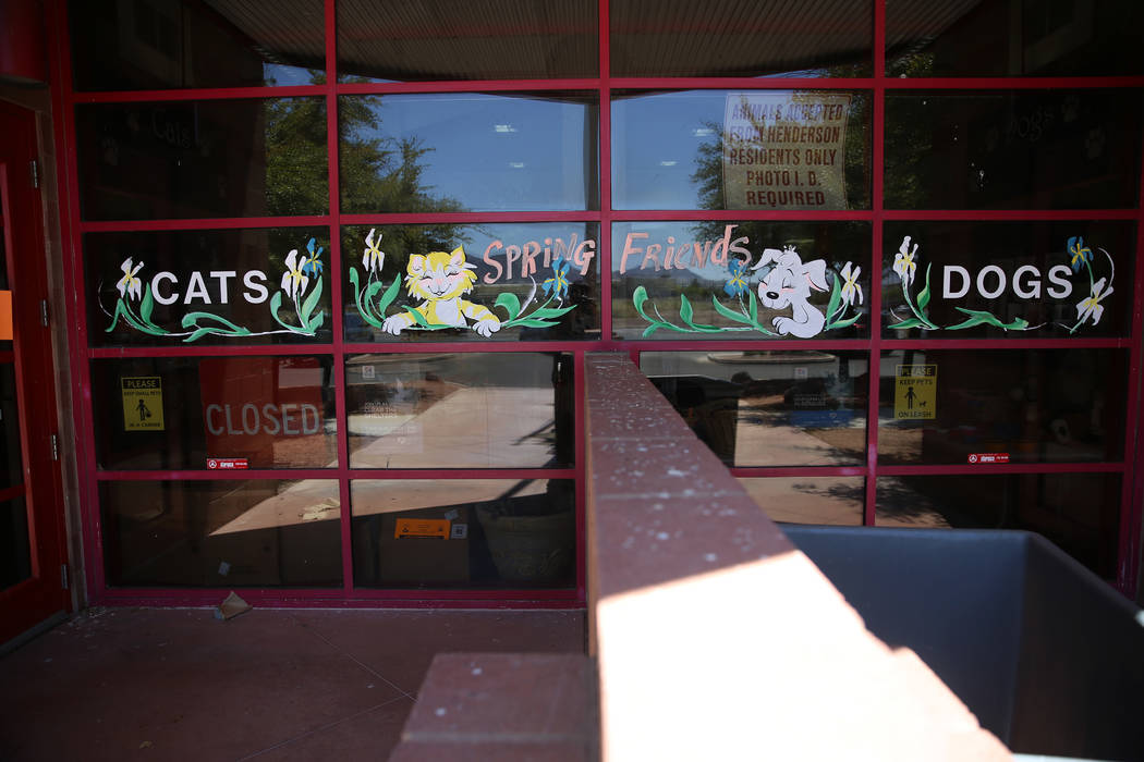 The entrance to the City of Henderson Animal Care and Control Facility in Henderson, during the ...