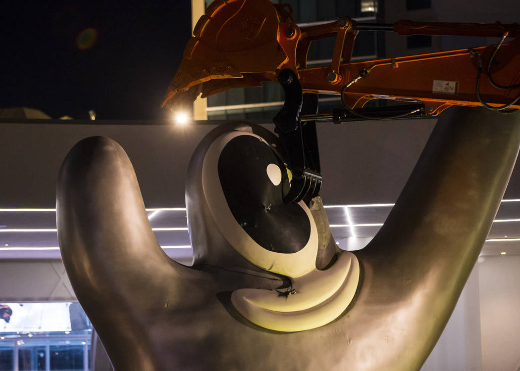 The "Sam by Starck" statue at the SLS Las Vegas is demolished ahead of the resort's t ...