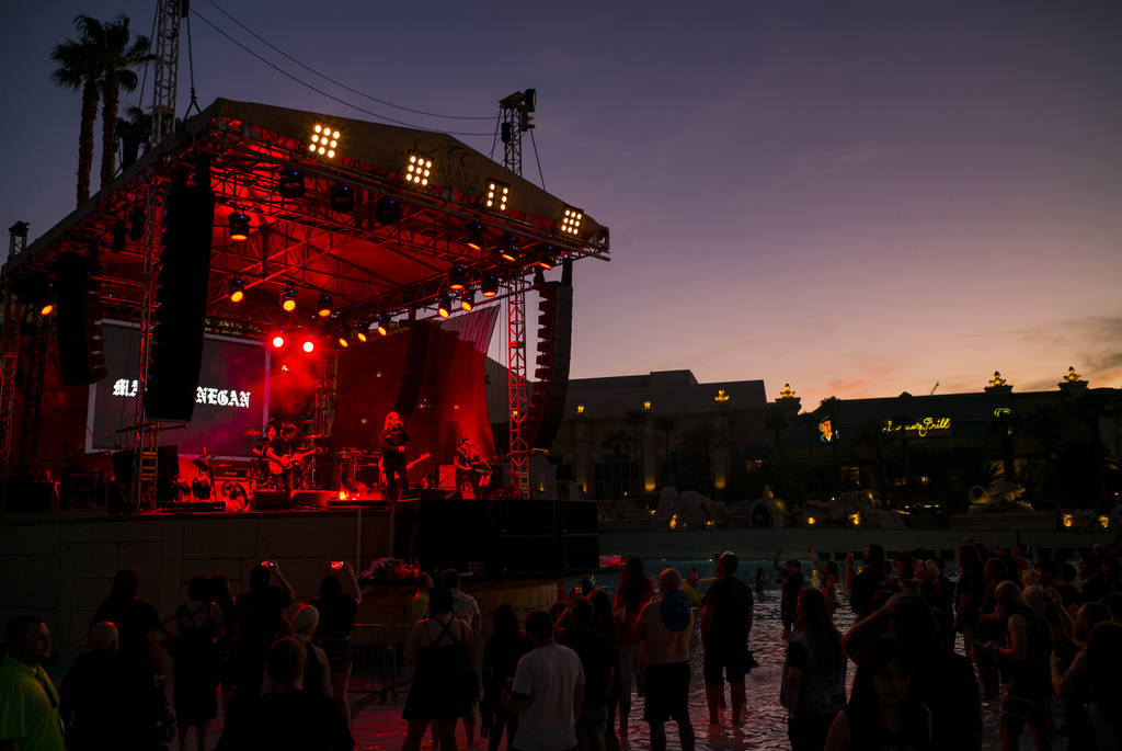 Mark Lanegan performs at the beach stage during the Psycho Las Vegas music festival at Mandalay ...