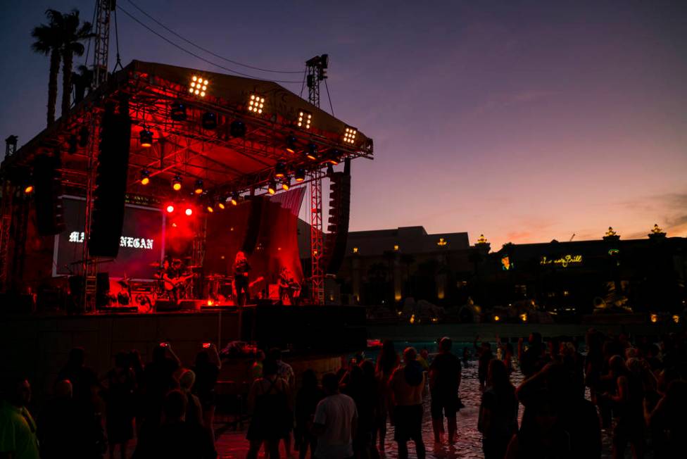 Mark Lanegan performs at the beach stage during the Psycho Las Vegas music festival at Mandalay ...