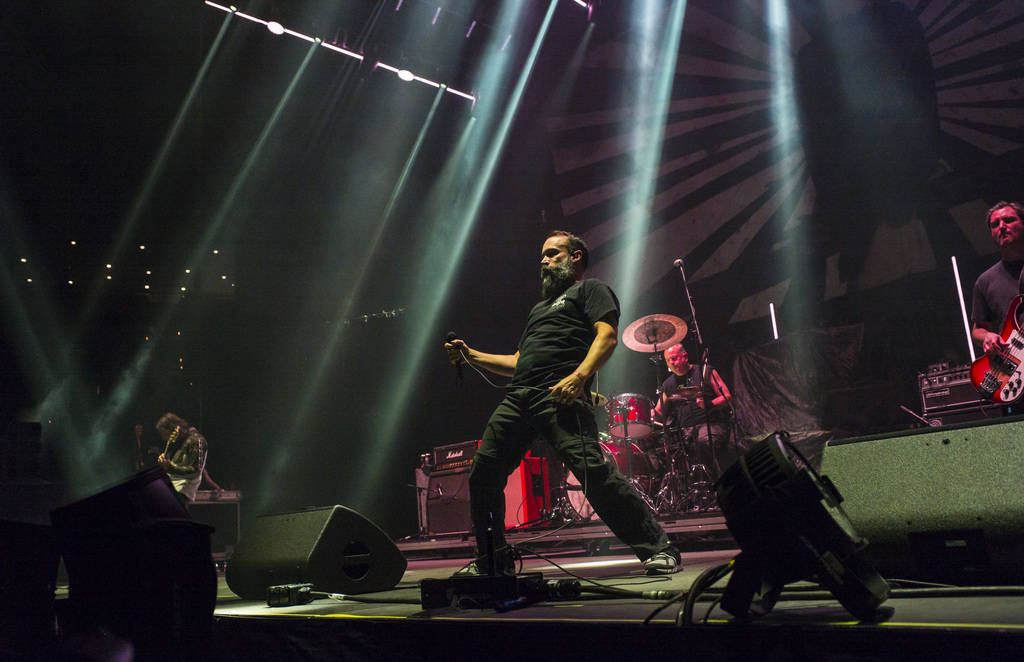 Neil Fallon, of Clutch, performs at the Mandalay Bay Events Center during the Psycho Las Vegas ...