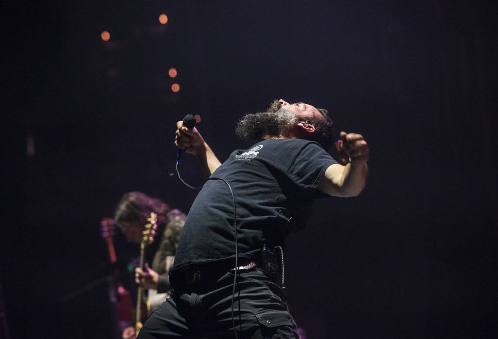 Neil Fallon, of Clutch, performs at the Mandalay Bay Events Center during the Psycho Las Vegas ...