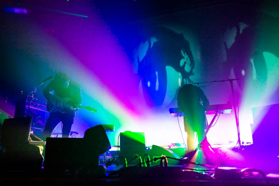 Alex Scally, left, and Victoria Legrand, of Beach House, perform at the Mandalay Bay Events Cen ...