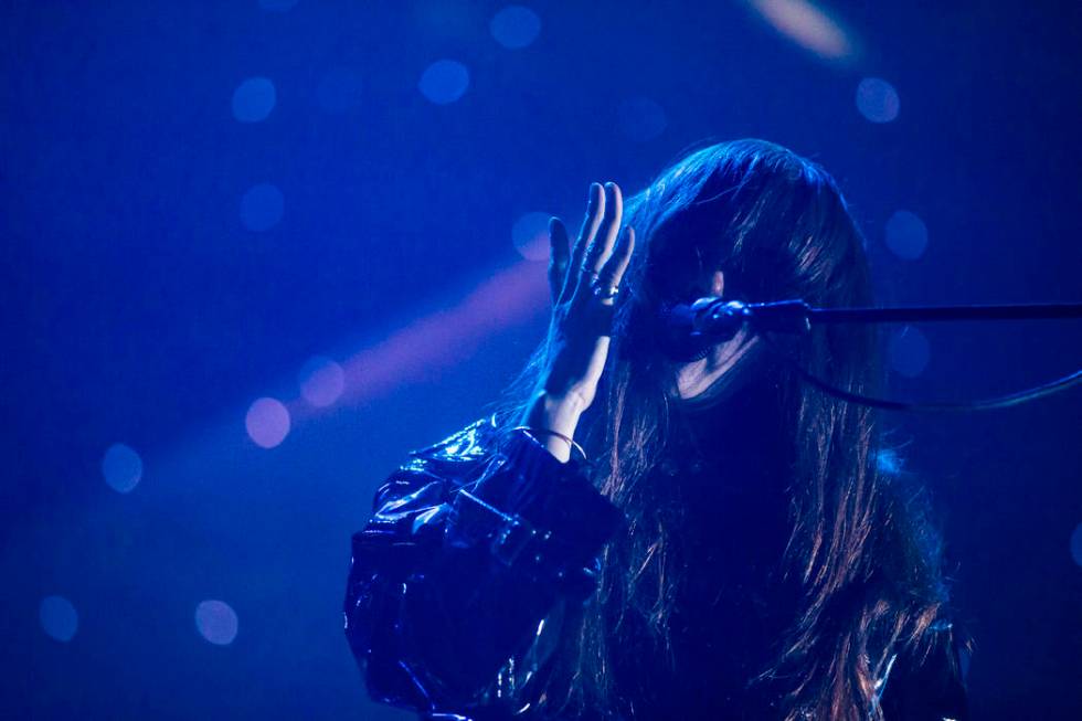 Victoria Legrand, of Beach House, performs at the Mandalay Bay Events Center during the Psycho ...