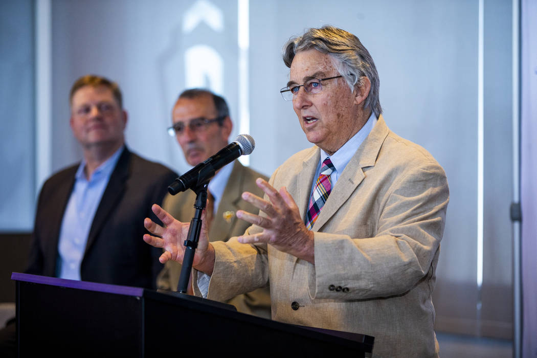 Pacific Coast League President Branch Rickey, right, speaks during a press conference announcin ...