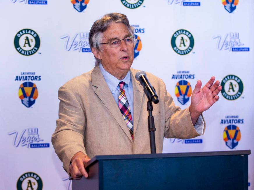 Pacific Coast League President Branch Rickey speaks during a press conference announcing the La ...