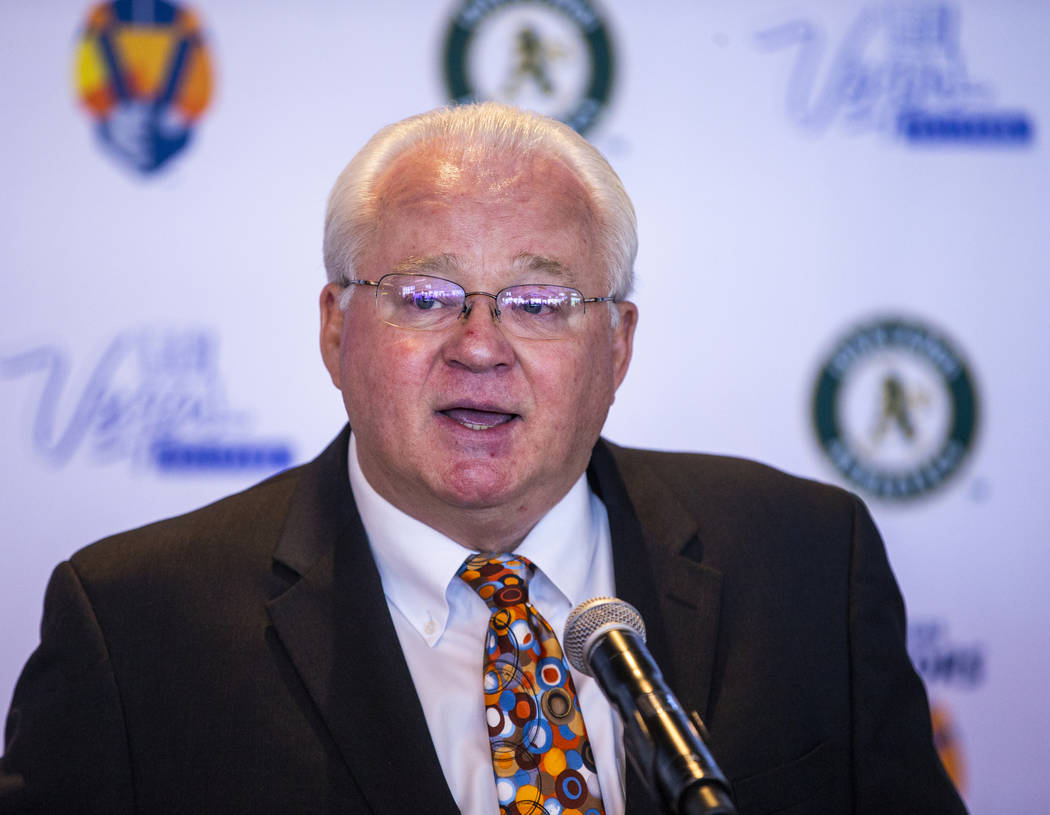 President of Minor League Baseball Pat O'Connor speaks during a press conference announcing the ...