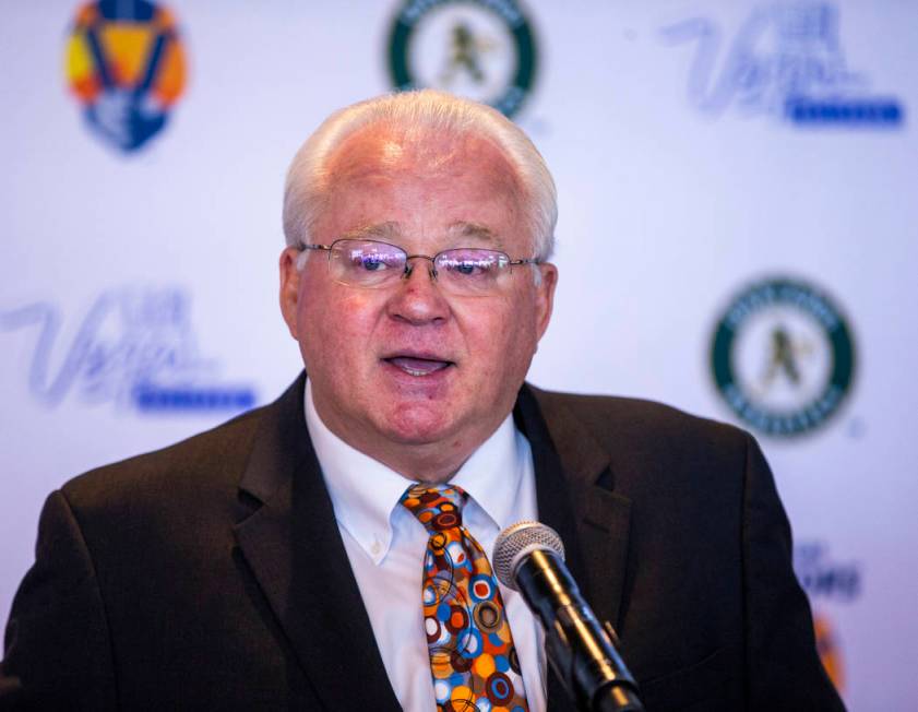 President of Minor League Baseball Pat O'Connor speaks during a press conference announcing the ...
