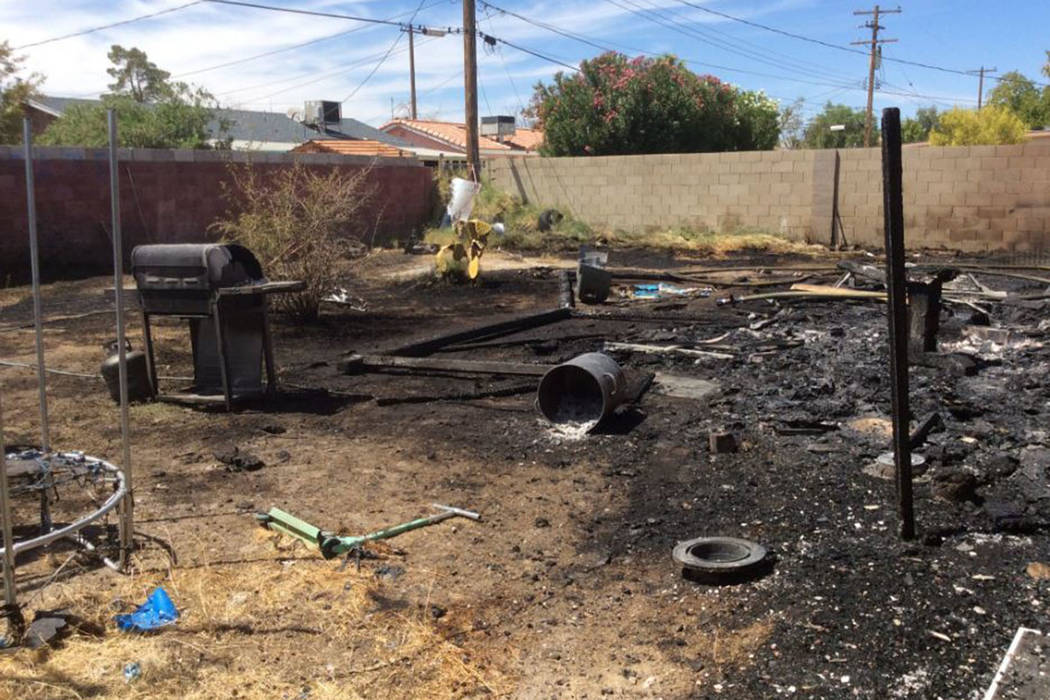 A fire that began on the patio damages a home Sunday, Aug. 18, 2019, on the 2300 block of Willo ...