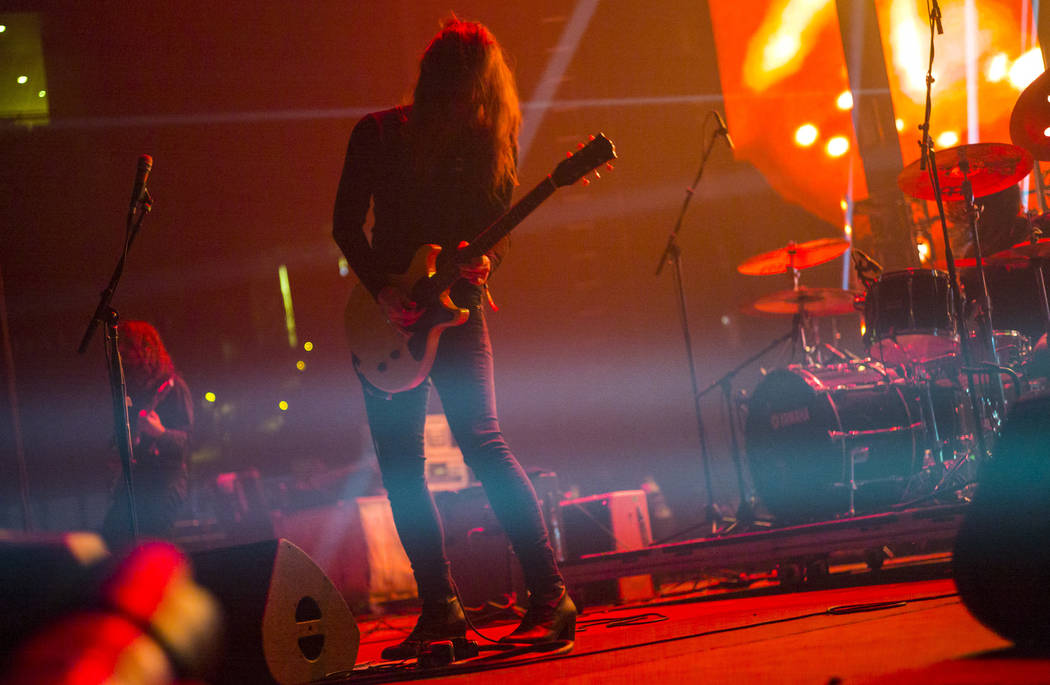 Kevin R. Starrs, of Uncle Acid & the Deadbeats, performs at the Mandalay Bay Events Center duri ...