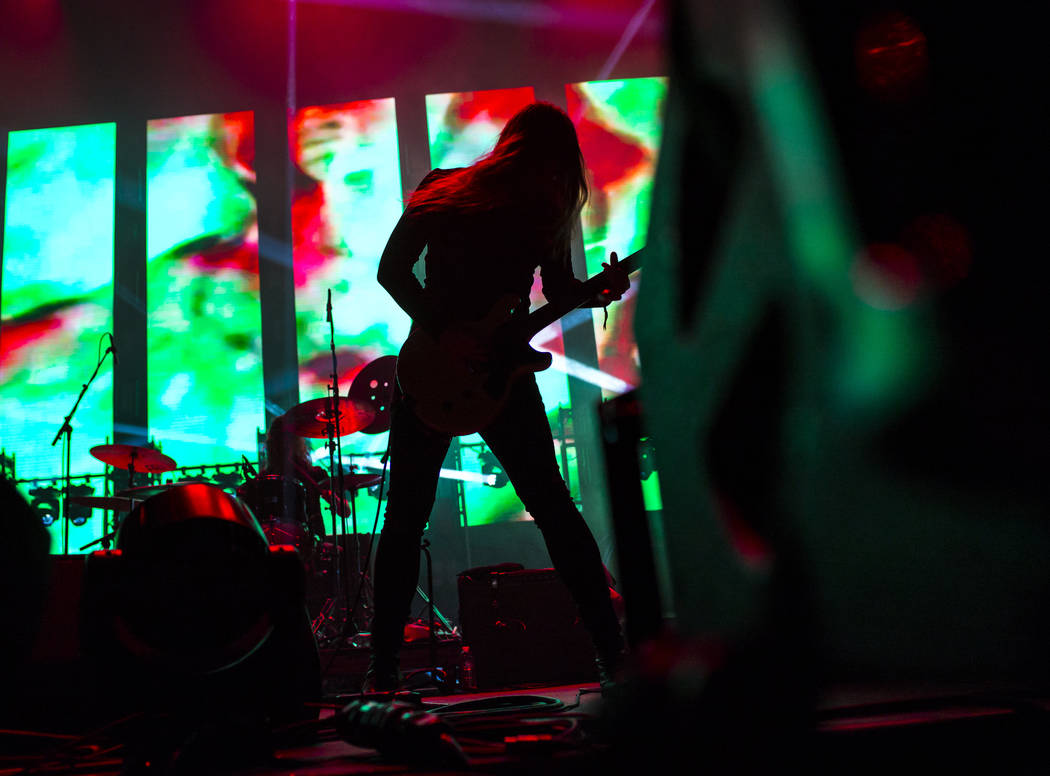 Kevin R. Starrs, of Uncle Acid & the Deadbeats, performs at the Mandalay Bay Events Center duri ...