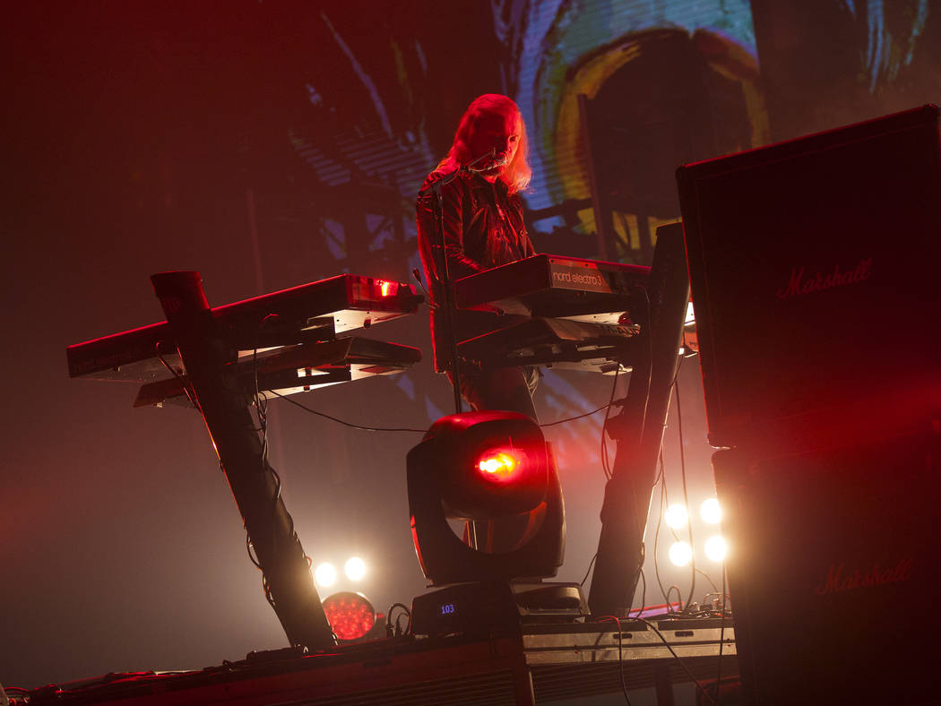 Joakim Svalberg, of Opeth, performs at the Mandalay Bay Events Center during the Psycho Las Veg ...