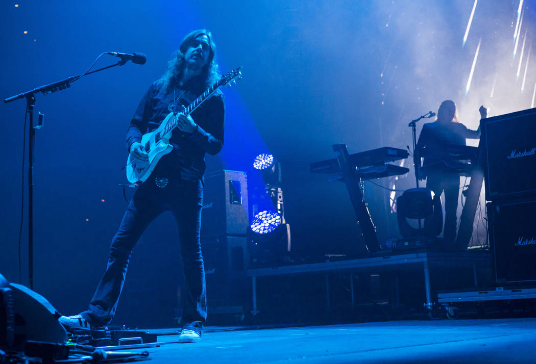 Mikael Akerfeldt, of Opeth, performs at the Mandalay Bay Events Center during the Psycho Las Ve ...