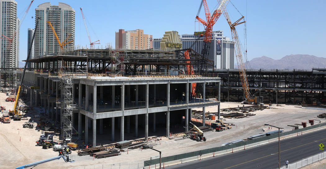 The Las Vegas Convention Center expansion at Convention Center Drive and Paradise Road is expec ...