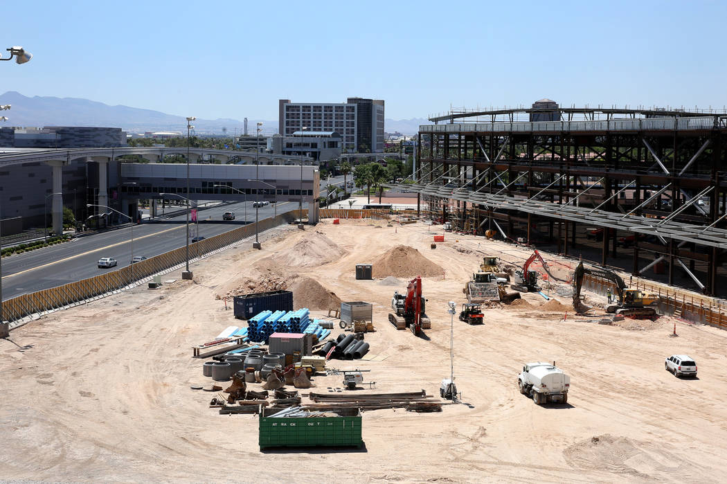 The Las Vegas Convention Center expansion at Convention Center Drive and Paradise Road is expec ...