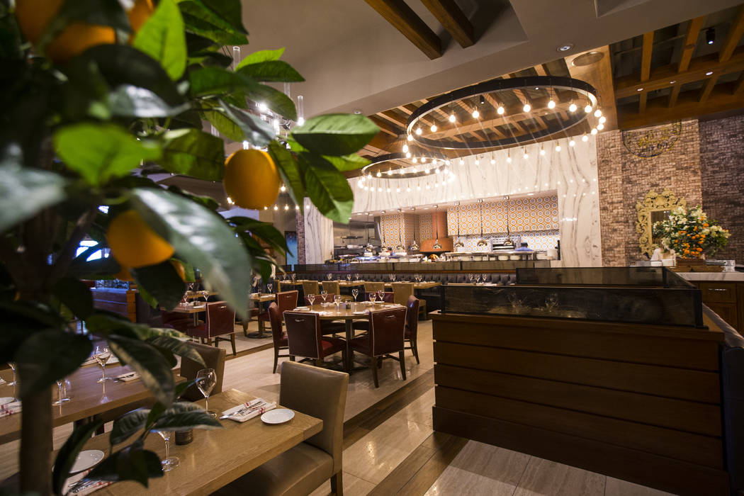 A view of the dining room at Terra Rossa at Red Rock Resort in Las Vegas on Wednesday, Aug. 14, ...