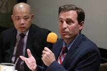 Former Nevada Attorney General Adam Laxalt, right, with Sonny Vinuya, president for the Asian C ...