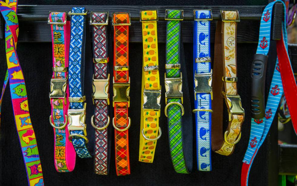 Ribbon Collars are some of the colorful items at the SuperZoo pet products show in the Mandalay ...