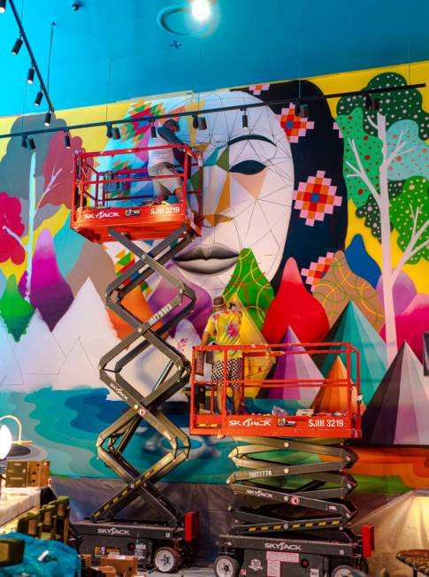 Artist Okuda San Miguel created "Mother Natura" at Mama Rabbit. (JustKids)Artist Okuda San Migu ...