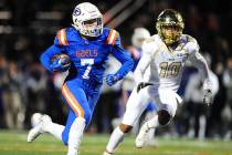 Bishop Gorman running back Biaggio Ali Walsh (7) rushes for a touchdown as Faith Lutheran Faith ...