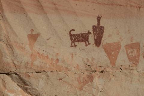 There are four pictograph sites in Horseshoe Canyon in Canyonlands National Park, Utah. (Debora ...