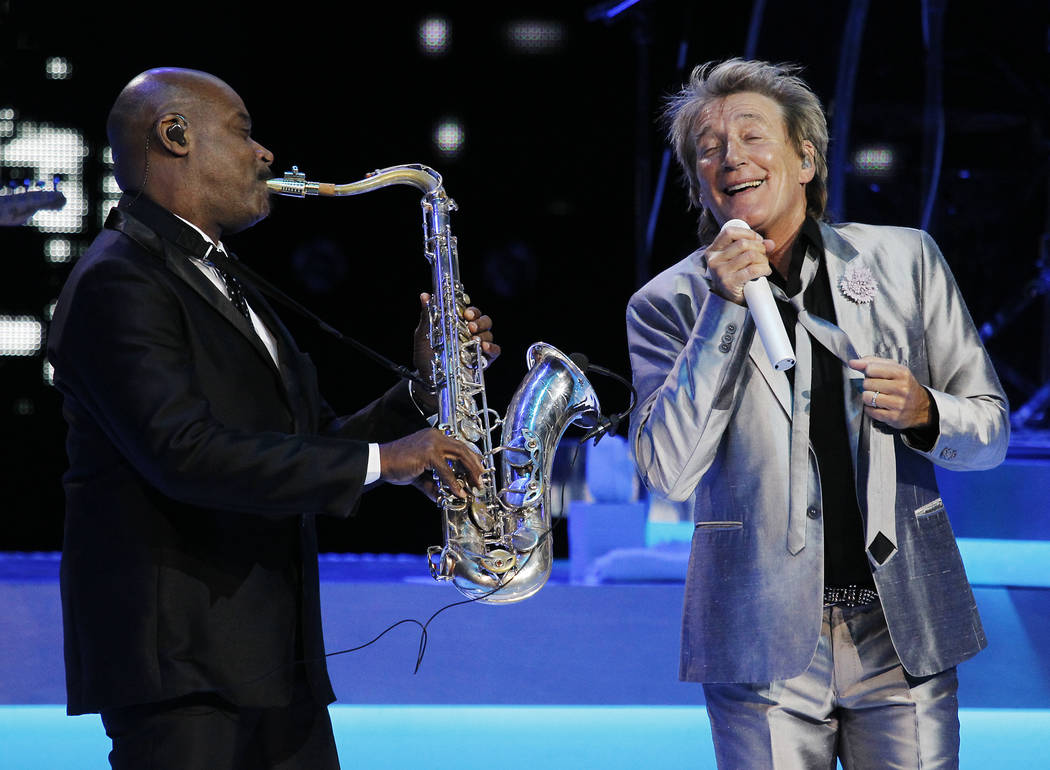 Rod Stewart performs in the Colosseum at Caesars Palace in Las Vegas on Nov. 6, 2013. (Jason Be ...