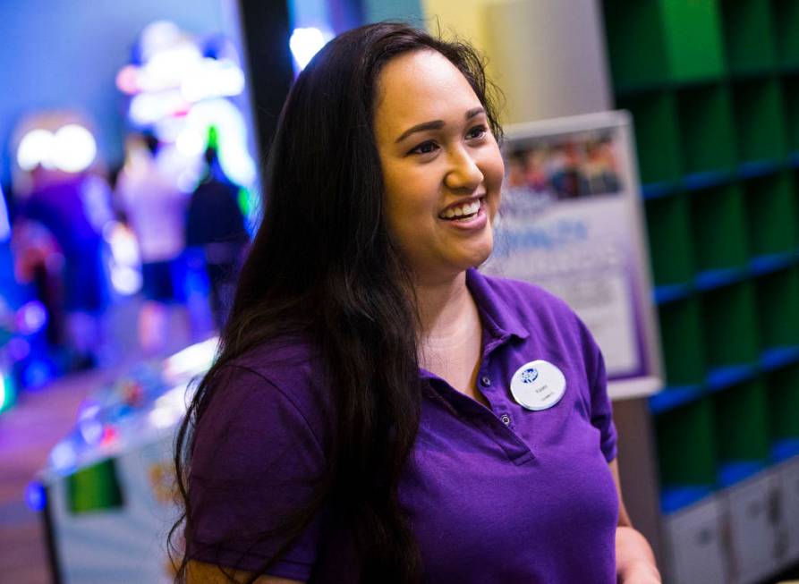 Kasey Wong, a teammate at Kids Quest at Red Rock Resort, talks about her job in Las Vegas on Tu ...