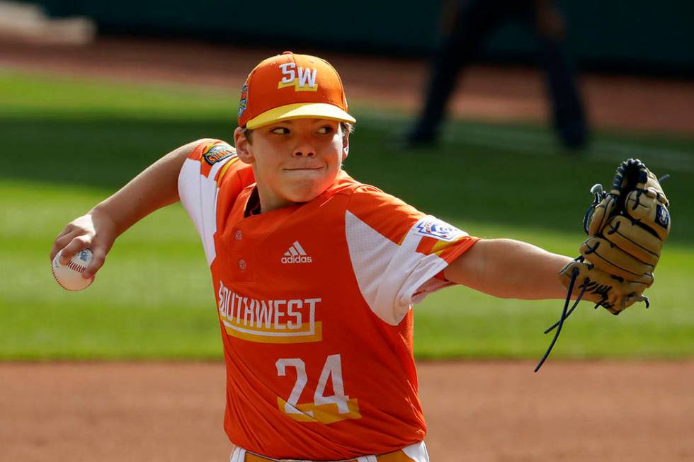 River Ridge, Louisiana's Egan Prather delivers in the fifth inning of the Little League World S ...