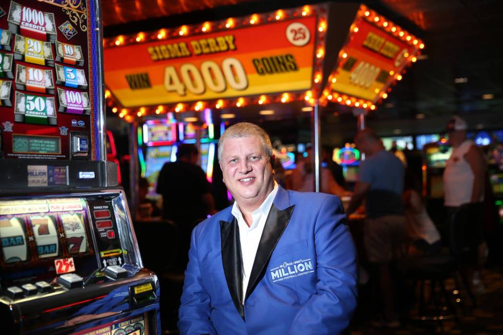 Derek Stevens, owner of the D Las Vegas hotel-casino, poses inside the casino floor in Las Vega ...