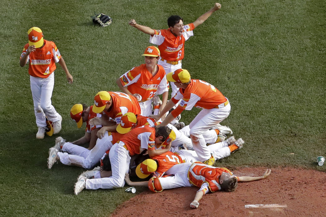 River Ridge, Louisiana celebrates a 8-0 win over Curacao in the Little League World Series Cham ...