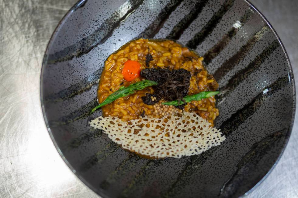 Arroz meloso con setas bomba Rice with morel and chanterelle mushrooms by Chef Oscar Amador of ...