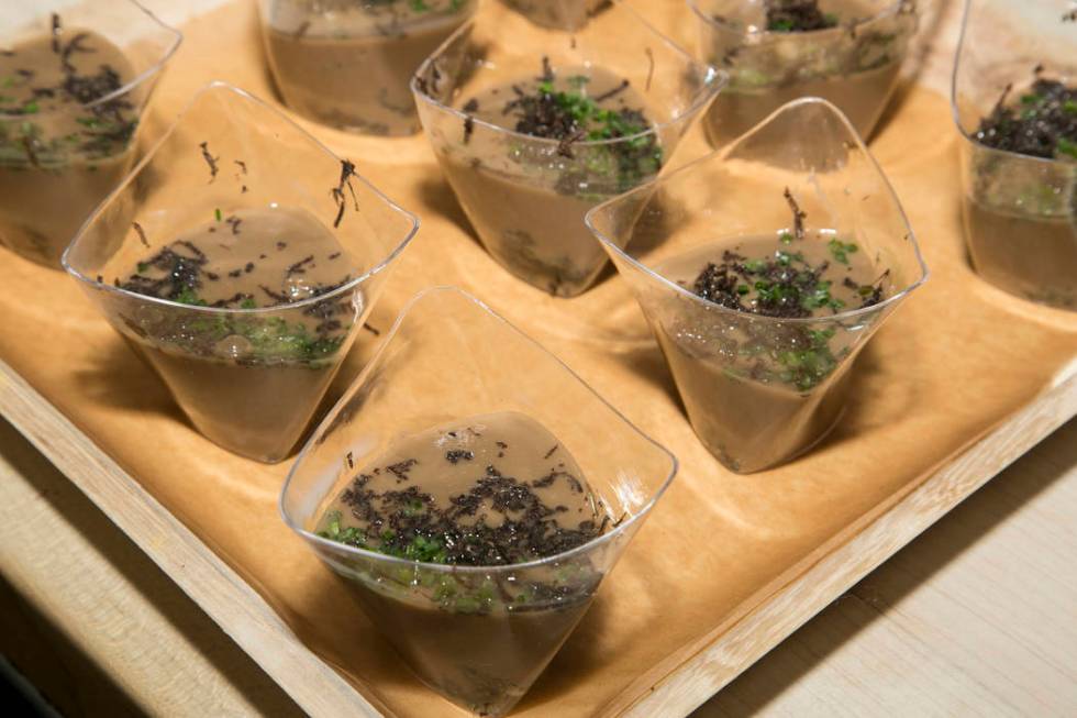 Photo by Rinah Oh Morel Mushroom Veloute prepared at the James Beard House in New York City.