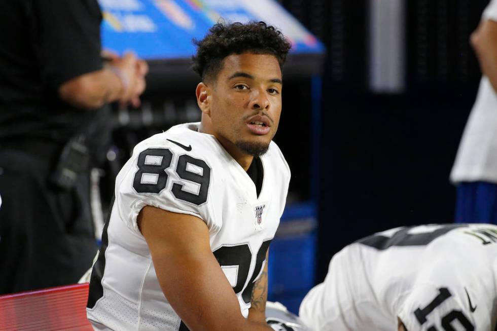 Oakland Raiders wide receiver Keelan Doss (89) during an an NFL preseason football game against ...