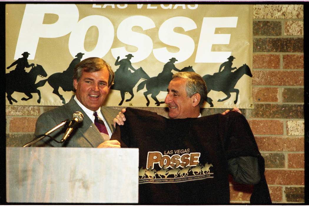 A news conference about the new Canadian Football League franchise the Las Vegas Posse. Former ...