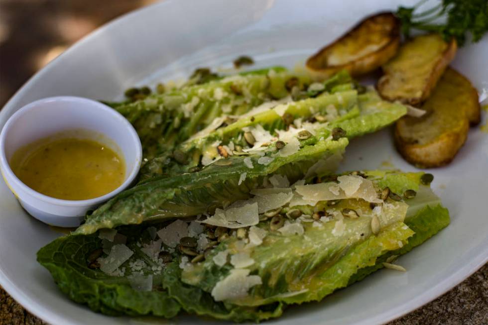 The Tableside Caesar Salad made of romaine lettuce, parmesan and toasted pepitas served at El D ...