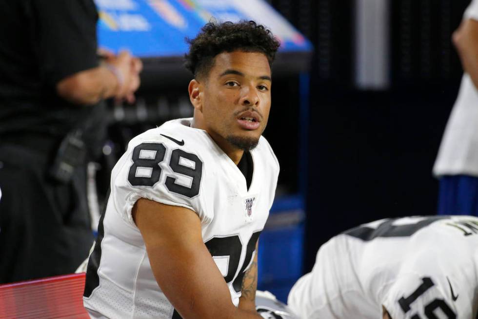 Oakland Raiders wide receiver Keelan Doss (89) during an an NFL preseason football game against ...