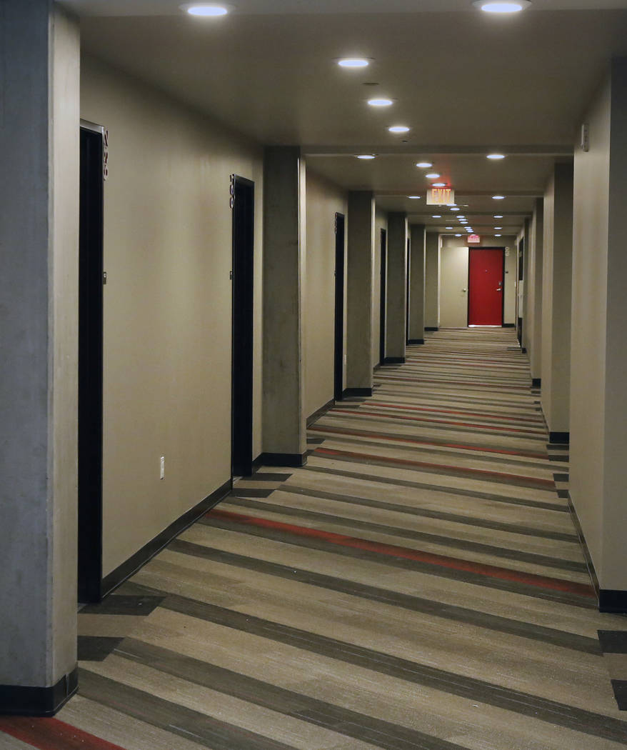 The hallway at a new apartment complex called ''the yoU'' near UNLV photographed on Thursday, A ...