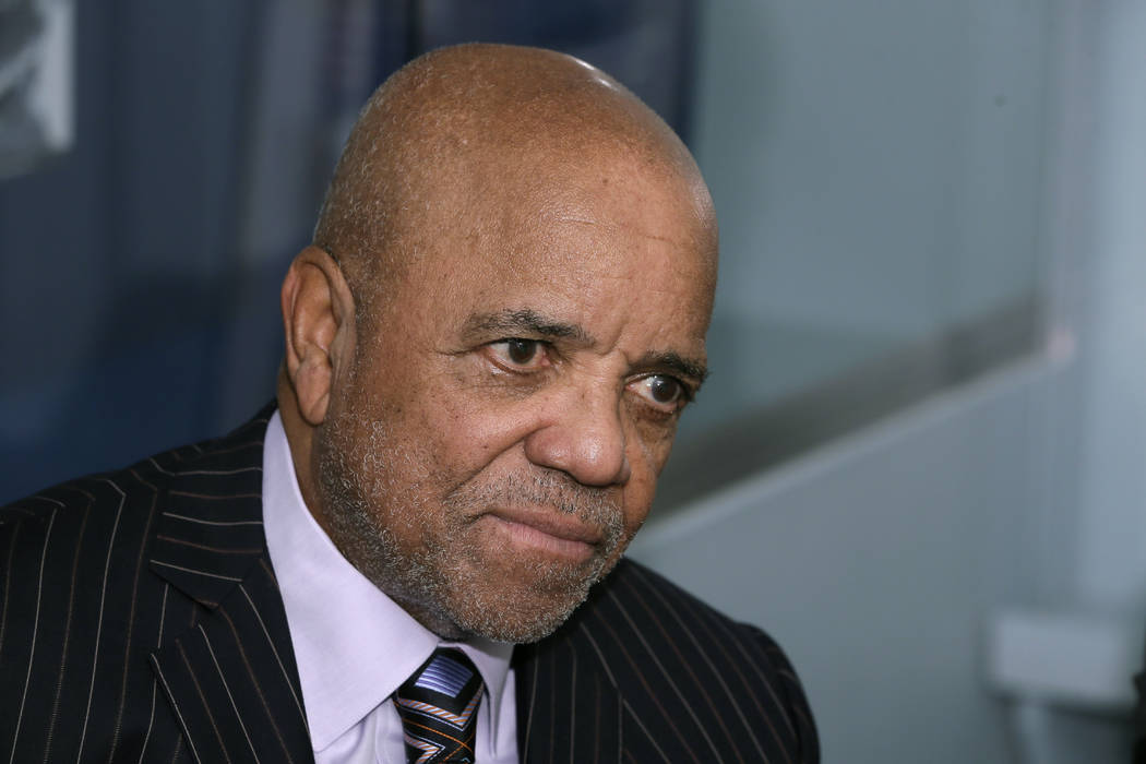 FILE- In an Oct. 21, 2014 file photo, Motown Records founder Berry Gordy Jr., is interviewed at ...