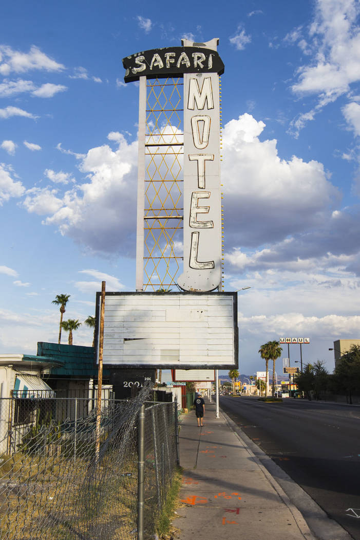 An exterior view of the Safari Motel on Fremont Street in downtown Las Vegas on Wednesday, Sept ...