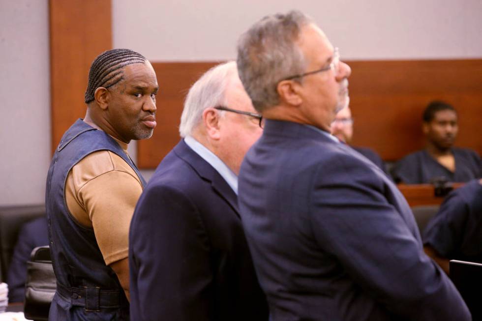 Defense attorney Ozzie Fumo, right, argues during a court hearing at the Regional Justice Cente ...