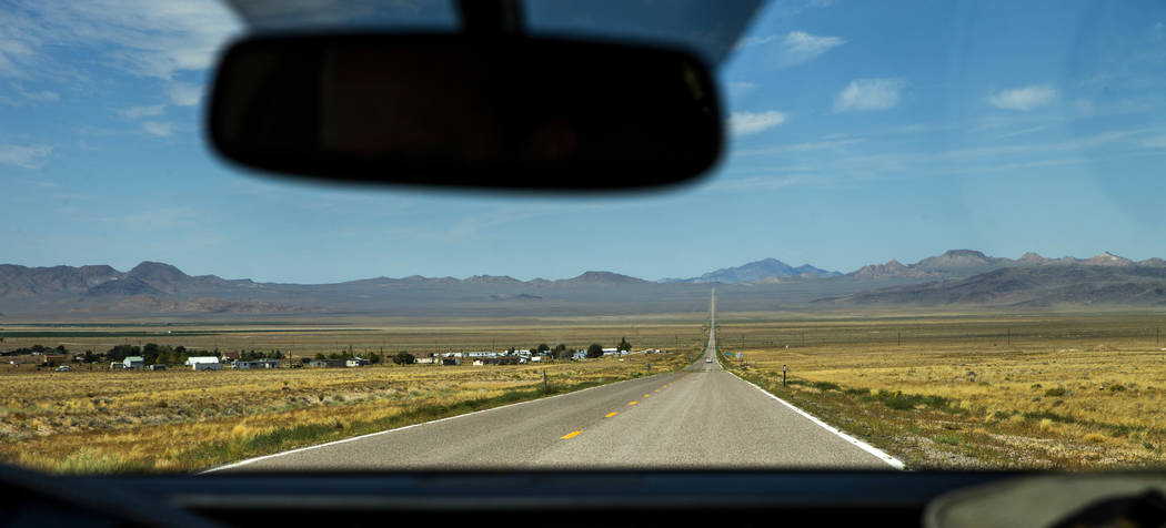 Coming into Rachel along the Extraterrestrial Highway/State Route 375 where the Little A'Le'Inn ...