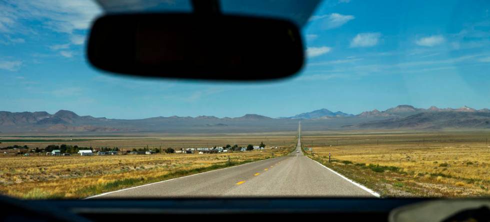 Coming into Rachel along the Extraterrestrial Highway/State Route 375 where the Little A'Le'Inn ...